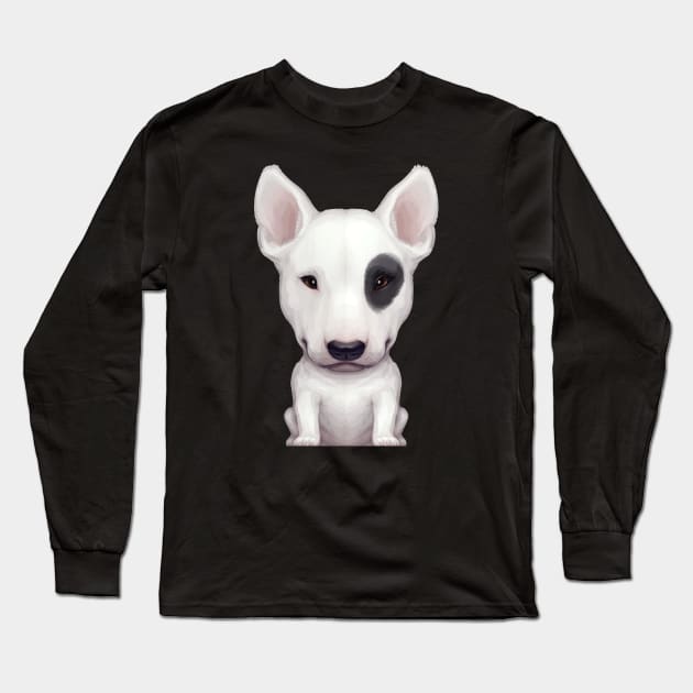 White English Bull Terrier with Black Eye Patch Long Sleeve T-Shirt by stonemask